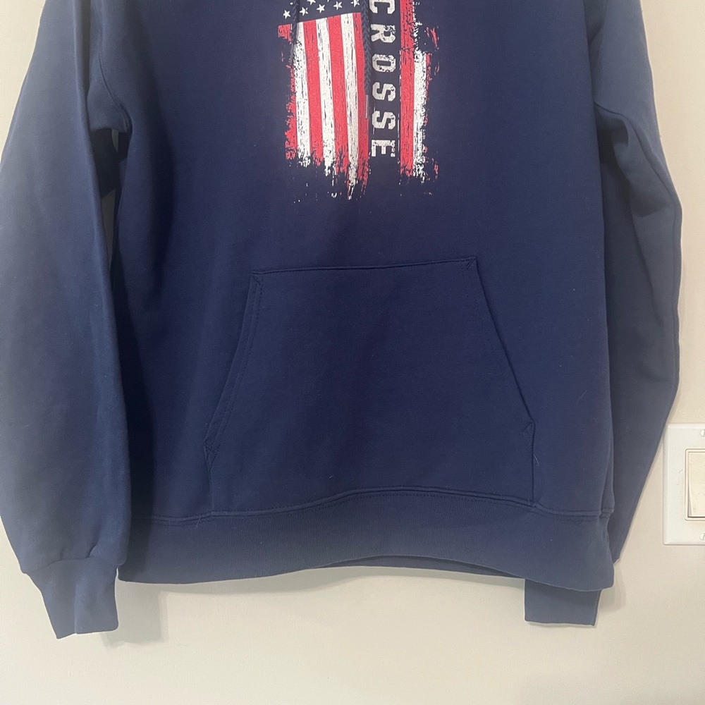 Hanes Blue Lacrosse Hoodie - Picture 6 of 8